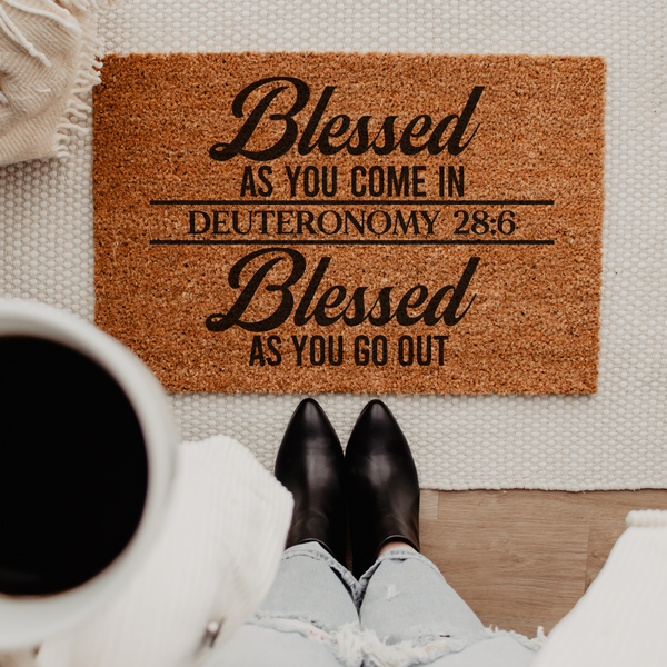 Blessed as you come in - Doormat