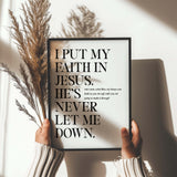 I put my faith in Jesus