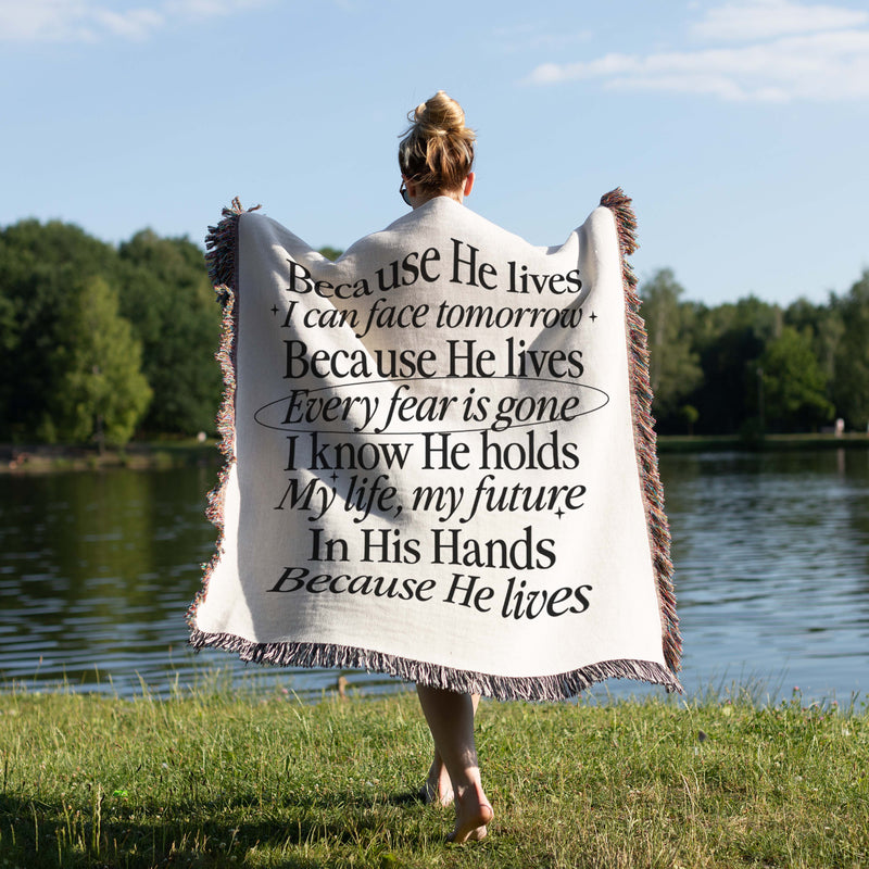 Because He Lives Woven Blanket