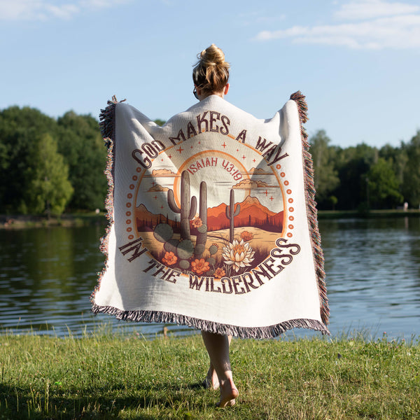 God Makes A Way Woven Blanket