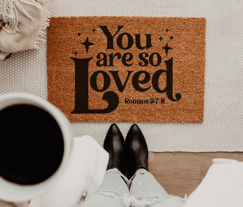 You Are Loved Christian Welcome Mat