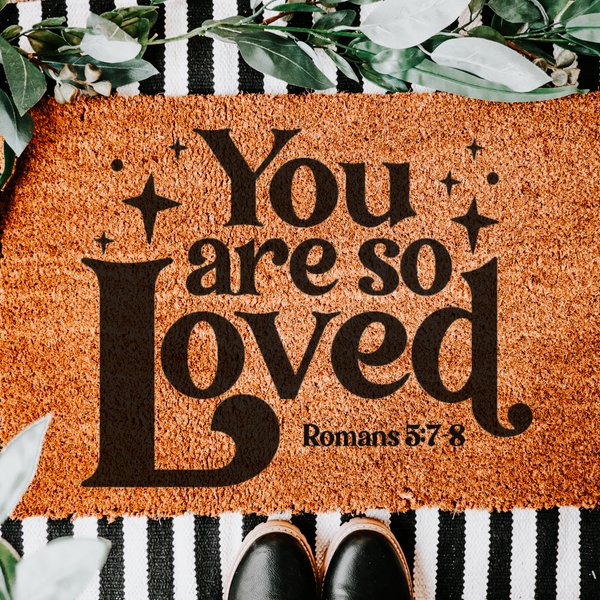 You Are Loved Christian Welcome Mat