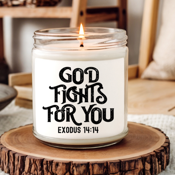 God Fights For You Candle
